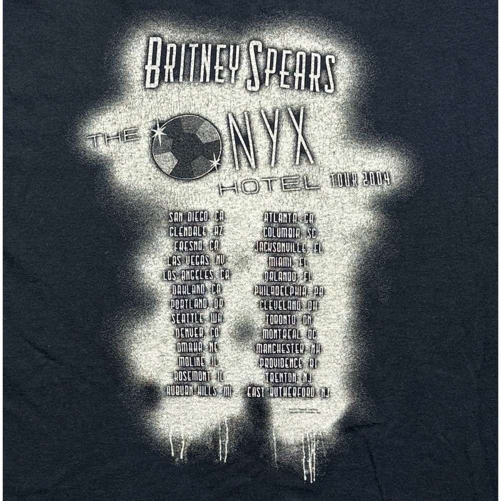 Vintage Britney Spears Mens Medium The Onyx Hotel Tour 2004 Dance Tee Y2K Black - Picture 4 of 8